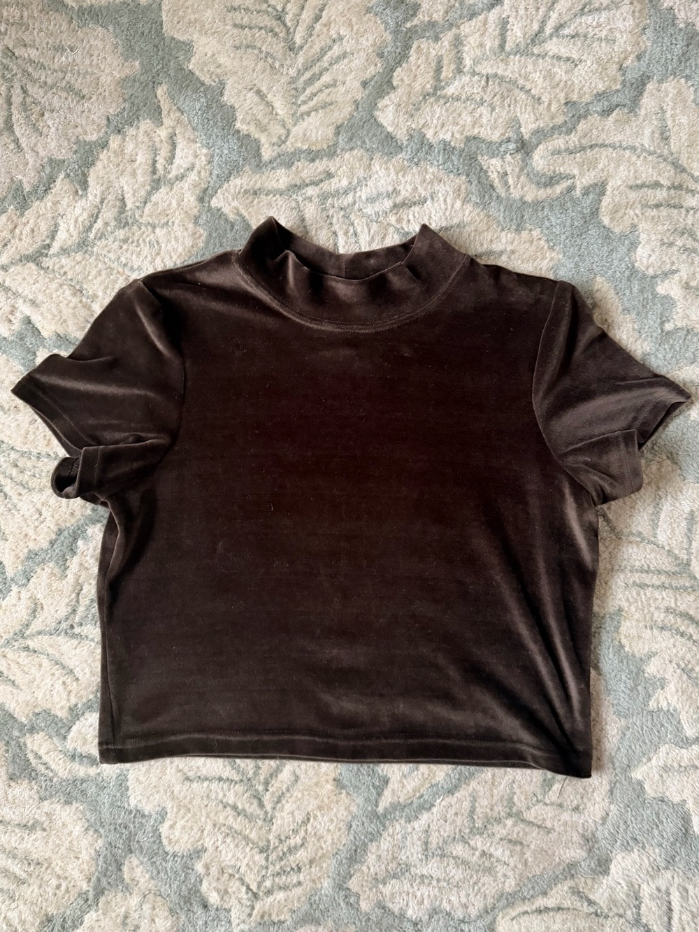 Vintage 90’s Bonkers Brown Velvet Mockneck Crop Top